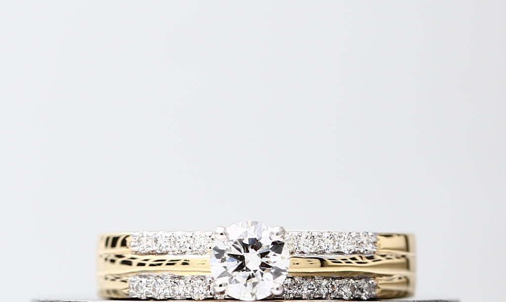 IGI Certified 1.00 Carat Round Brilliant Lab Grown CVD Solitaire With Accents Diamond Ring In 14k Gold