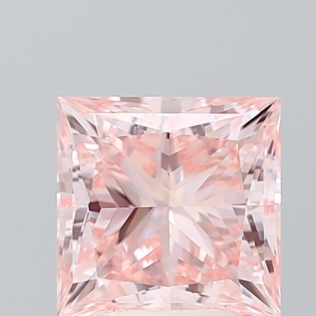 IGI CERTIFIED PRINCESS 3.02CT FANCY INTENSE PINK VVS2 EX EX FAINT LAB GROWN CVD DIAMOND
