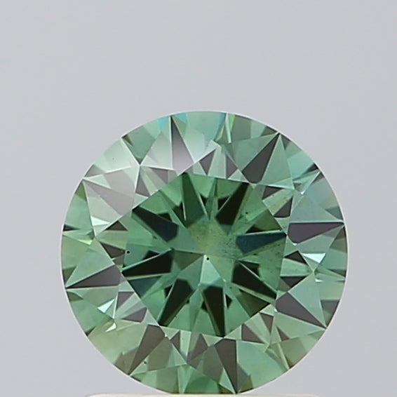 IGI CERTIFIED ROUND 1.03CT FANCY VIVID GREEN VS2 ID EX EX NONE LAB GROWN CVD DIAMOND