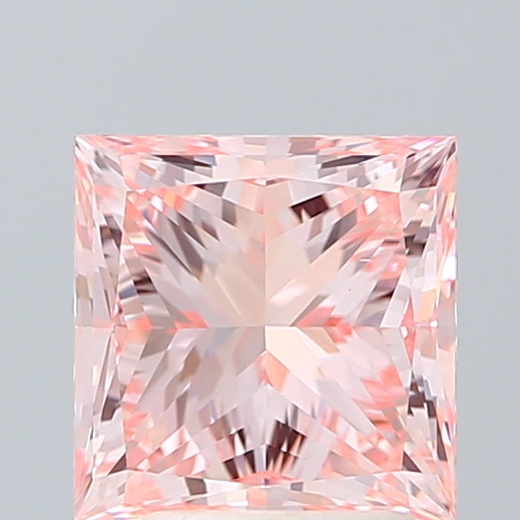 IGI CERTIFIED PRINCESS 3.01CT FANCY INTENSE PINK VS1 EX EX FAINT LAB GROWN CVD DIAMOND