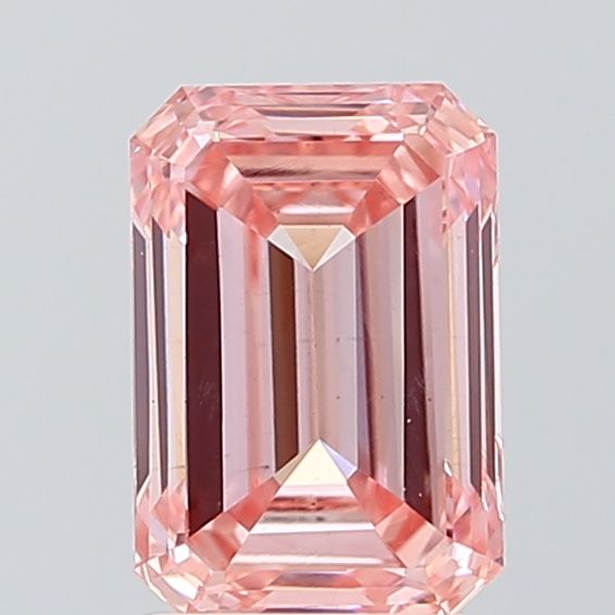 IGI CERTIFIED EMERALD 1.70CT FANCY INTENSE PINK VS1 VG VG FAINT LAB GROWN CVD DIAMOND