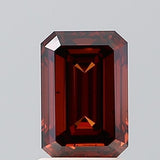 IGI CERTIFIED EMERALD 1.58CT FANCY DEEP ORANGE SI1 EX EX NONE LAB GROWN CVD DIAMOND