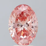 IGI CERTIFIED OVAL 3.00CT FANCY PINK VVS2 EX VG FAINT LAB GROWN CVD DIAMOND