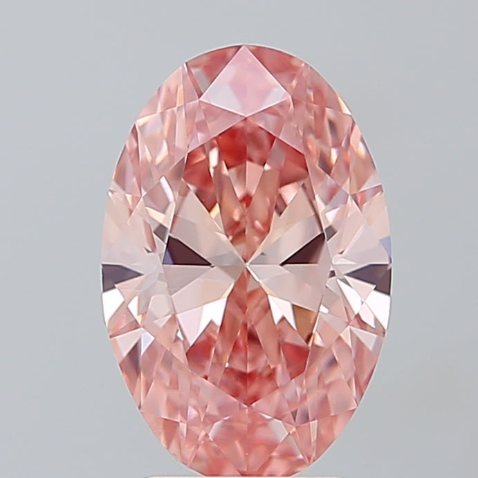 IGI CERTIFIED OVAL 2.39CT FANCY PINK VS1 EX EX FAINT LAB GROWN CVD DIAMOND