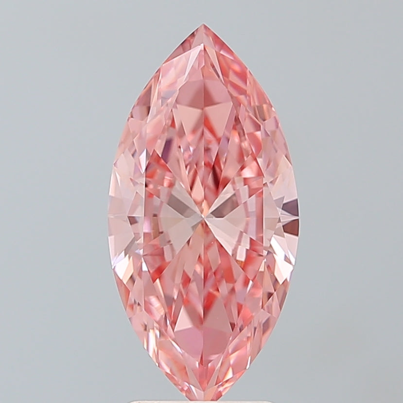 IGI CERTIFIED MARQUISE 2.21CT FANCY PINK VVS2 EX EX FAINT LAB GROWN CVD DIAMOND