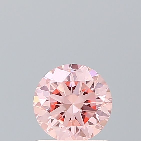 IGI CERTIFIED ROUND 0.73CT FANCY INTENSE PINK SI1 EX EX VG FAINT LAB GROWN CVD DIAMOND