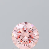 IGI CERTIFIED ROUND 0.73CT FANCY INTENSE PINK SI1 EX EX VG FAINT LAB GROWN CVD DIAMOND