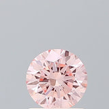 IGI CERTIFIED ROUND 0.69CT FANCY INTENSE PINK VS1 ID EX EX FAINT LAB GROWN CVD DIAMOND