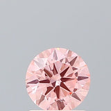 IGI CERTIFIED ROUND 0.72CT FANCY VIVID PINK VS1 VG VG GD FAINT LAB GROWN CVD DIAMOND