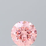 IGI CERTIFIED ROUND 0.73CT FANCY VIVID PINK SI1 VG VG VG FAINT LAB GROWN CVD DIAMOND