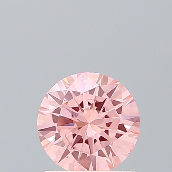 IGI CERTIFIED ROUND 0.75CT FANCY VIVID PINK SI1 EX VG VG FAINT LAB GROWN CVD DIAMOND