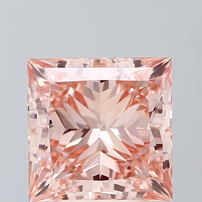 IGI CERTIFIED PRINCESS 4.05CT FANCY INTENSE PINK VVS2 VG EX FAINT LAB GROWN CVD DIAMOND