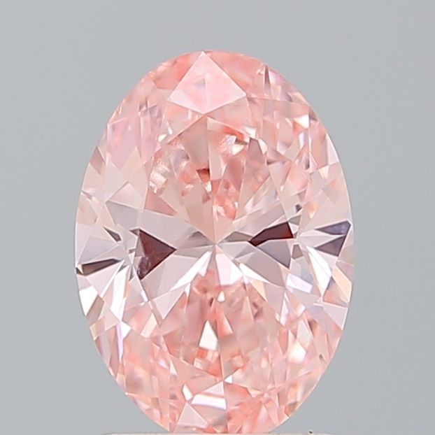IGI CERTIFIED OVAL 1.20CT FANCY VIVID PINK VVS2 VG VG FAINT LAB GROWN CVD DIAMOND