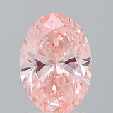 IGI CERTIFIED OVAL 1.20CT FANCY VIVID PINK VVS2 VG VG FAINT LAB GROWN CVD DIAMOND