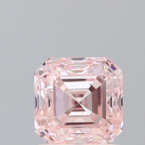 IGI CERTIFIED SQUARE EMERALD 1.07CT FANCY PINK VS2 EX EX FAINT LAB GROWN CVD DIAMOND