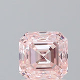 IGI CERTIFIED SQUARE EMERALD 1.07CT FANCY PINK VS2 EX EX FAINT LAB GROWN CVD DIAMOND