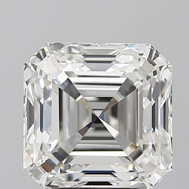 IGI CERTIFIED SQUARE EMERALD 4.12CT H VS1 EX EX NONE LAB GROWN CVD DIAMOND