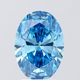IGI CERTIFIED OVAL 2.03CT FANCY VIVID BLUE SI1 EX EX NONE LAB GROWN CVD DIAMOND