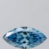 IGI CERTIFIED MARQUISE 1.27CT FANCY VIVID BLUE VS1 VG EX NONE LAB GROWN CVD DIAMOND