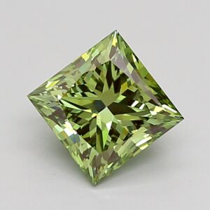 Princess 1.24 ct. Green VVS2  VG VG  CVD Lab Grown Diamond