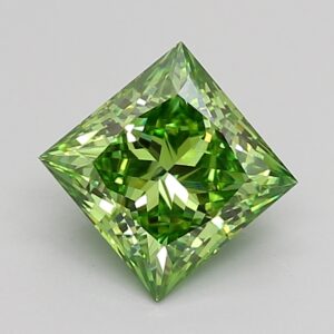 Princess 1.55 ct. Green VS1  VG VG  CVD Lab Grown Diamond