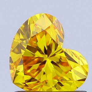 Heart 1.01 ct. Yellow VVS2  VG VG  HPHT Lab Grown Diamond