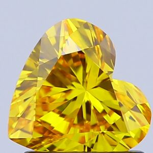 Heart 1.06 ct. Yellow VS1  VG VG  HPHT Lab Grown Diamond