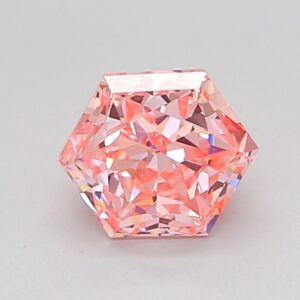 Hexagonal 0.9 ct. Pink VVS2  VG VG  CVD Lab Grown Diamond