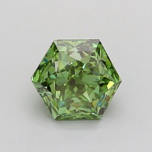 Hexagonal 1 ct. Green VS1  VG VG  CVD Lab Grown Diamond