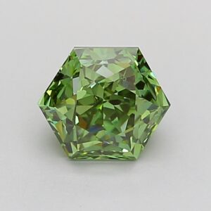 Hexagonal 1.04 ct. Green VS1  VG EX  CVD Lab Grown Diamond