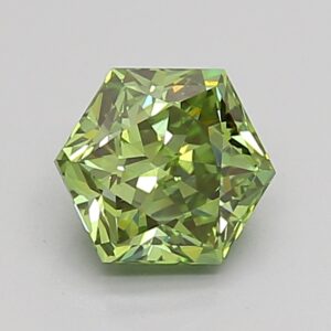 Hexagonal 1.04 ct. Green VS1  VG VG  CVD Lab Grown Diamond