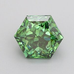 Hexagonal 1.04 ct. Green VS1  VG VG  CVD Lab Grown Diamond