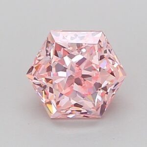 Hexagonal 1.05 ct. Pink VVS2  EX VG  CVD Lab Grown Diamond