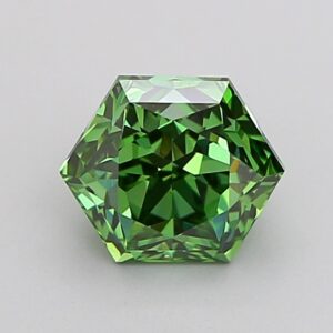 Hexagonal 1.06 ct. Green VS1  VG EX  CVD Lab Grown Diamond