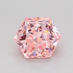 Hexagonal 1.06 ct. Pink VVS2  EX VG  CVD Lab Grown Diamond