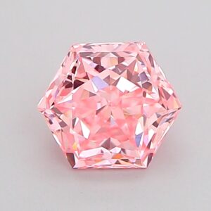Hexagonal 1.1 ct. Pink VVS1  VG EX  CVD Lab Grown Diamond