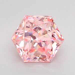 Hexagonal 1.54 ct. Pink VVS2  VG VG  CVD Lab Grown Diamond