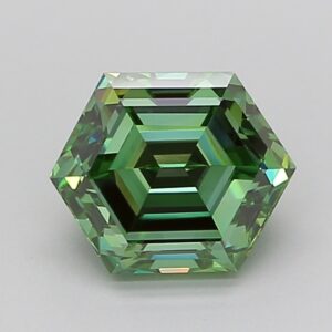 Hexagonal 1.51 ct. Green VVS2  EX VG  CVD Lab Grown Diamond