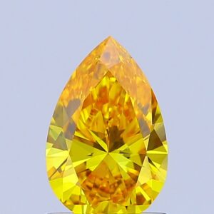 Pear 1.01 ct. Yellow VS1  VG VG  HPHT Lab Grown Diamond