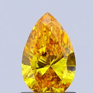 Pear 1 ct. Yellow SI1  VG VG  HPHT Lab Grown Diamond
