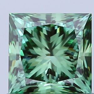 Princess 1.6 ct. Green VS1  VG VG  CVD Lab Grown Diamond