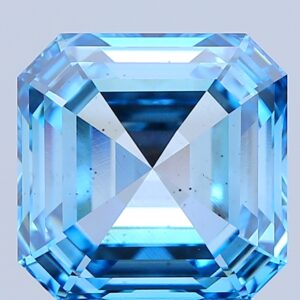 Asscher 3.03 ct. Blue VS2  EX EX  CVD Lab Grown Diamond