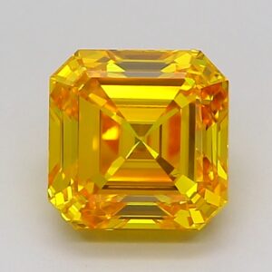 Asscher 2 ct. Yellow VS1  EX EX  HPHT Lab Grown Diamond