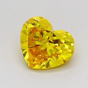 Heart 0.96 ct. Yellow VVS2  VG EX  HPHT Lab Grown Diamond